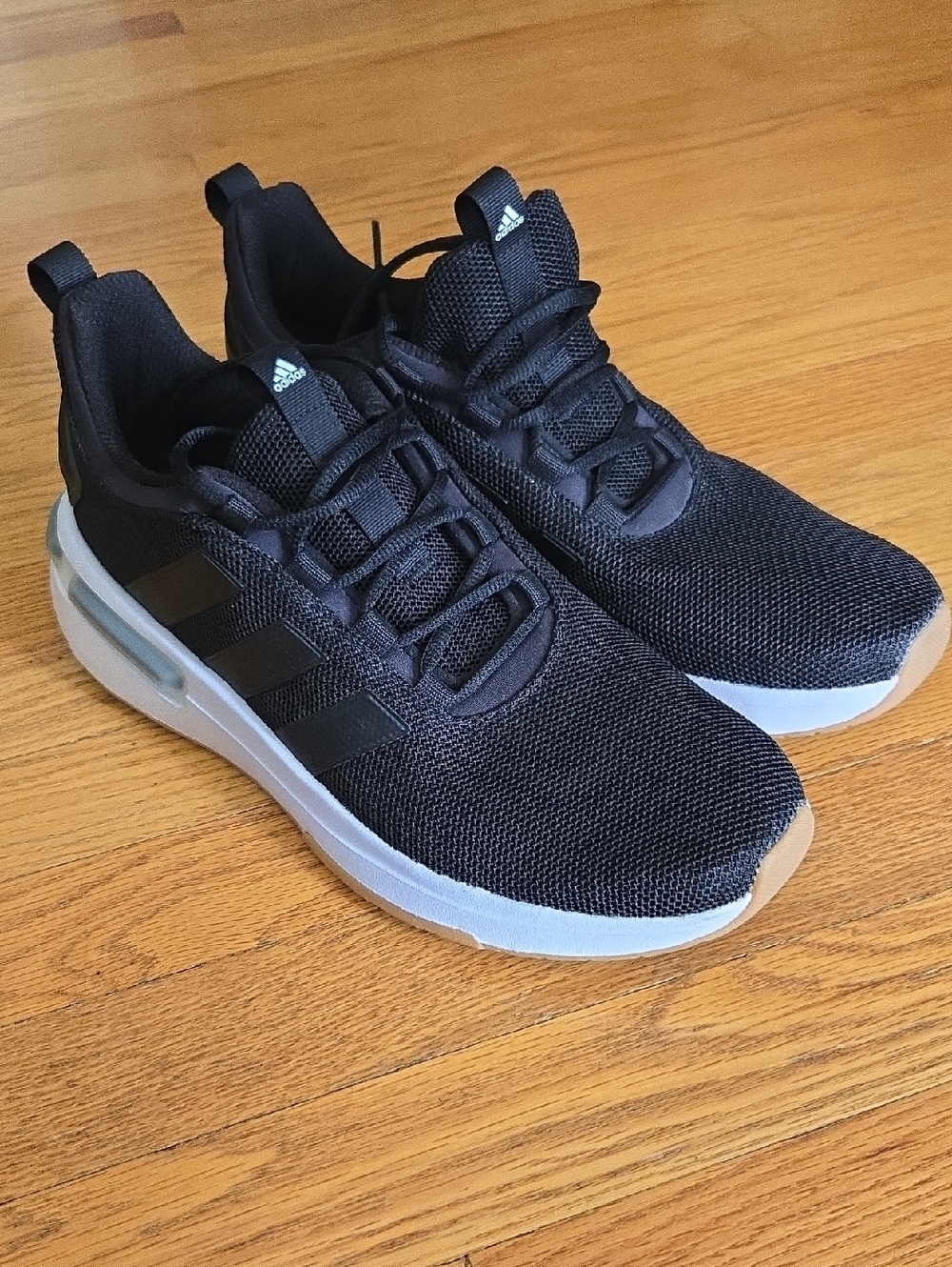 adidas Men’s Cloudform Black Mesh Athletic Sneakers with White Midsole